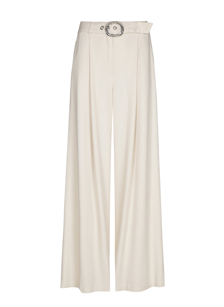 Pantalon city à pli et ceinture